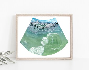 Adventure Baby Sonogram Art - CUSTOM ART - Gifts for Her - Pregnancy Art - Baby Shower Gifts  - Mom to be - Expectant Mothers -Made to order