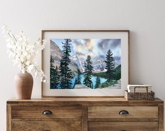 Moraine Lake Sunset - Various Sizes - Wall Art - Gifts - Wanderlust - Wilderness - Out West - Home Decor - Landscape Art - Mountains