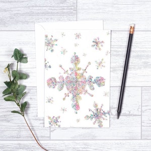 Snowflakes Card - 4"x6" - Regali - Arredamento - Regali - Neve - Inverno - Amore - Hygge - Glitterato - Sparkle - Thinking of You - Snowy Days