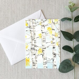 Autumn Birch Trees - Greeting Cards - 4"x6" - Single Card - Gifts - Autumn - Birch Tree - Thinking of You - Nature - Golden - Fall Trees