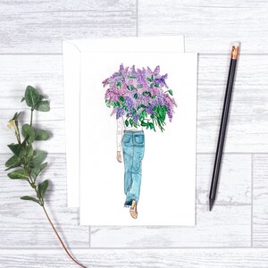 Lilac Blooms Card - Gifts for her - 4"x6" - Individual - Love - Gifts For Her - Thinking of You - Encouragement - Purple Lilacs -Mom -Lilacs
