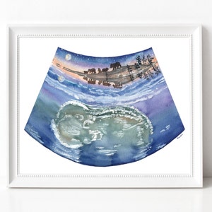 Adventure Baby Sonogram Art CUSTOM ART Gifts for Her Pregnancy Art Baby Shower Gifts Mom to be Expectant Mothers Made to order image 6