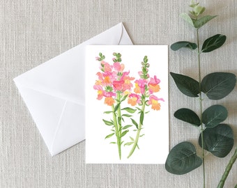 Sorbet Snapdragons - Greeting Cards - Gifts - 4"x6" - Floral - Gifts for Her - Thinking of You - Flowers - Love  - Cheer up - Occasions