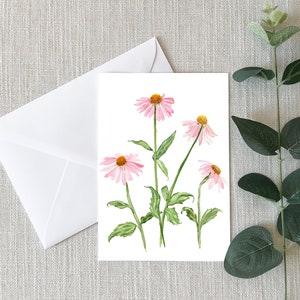 Echinacea Flowers - Wenskaart - 4"x6" - Individuele kaart - Geschenken voor haar - Floral Card - Thinking of You - Gewoon omdat - Coneflowers