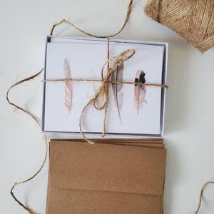Autunno Piume 4 Pack - Carte - 4"x6" - Pacchetto Biglietto d'auguri - Regali - Arte Natura - Piume - Inverno - Stagionale - Regali - Carte Generali -Vuoto