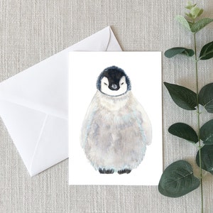Chilly Baby Penguin Card - Carte de vœux - 4"x6 » - Carte individuelle - Cadeaux - Nature - Penser à vous - Hiver - Animaux arctiques - Pingouins