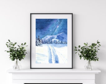 Mountain Lullaby - 8"x10" - Various Sizes - Wall Art - Gifts - Wanderlust - Travel - Winter Art - West Coast - Home Decor - Mountain Art