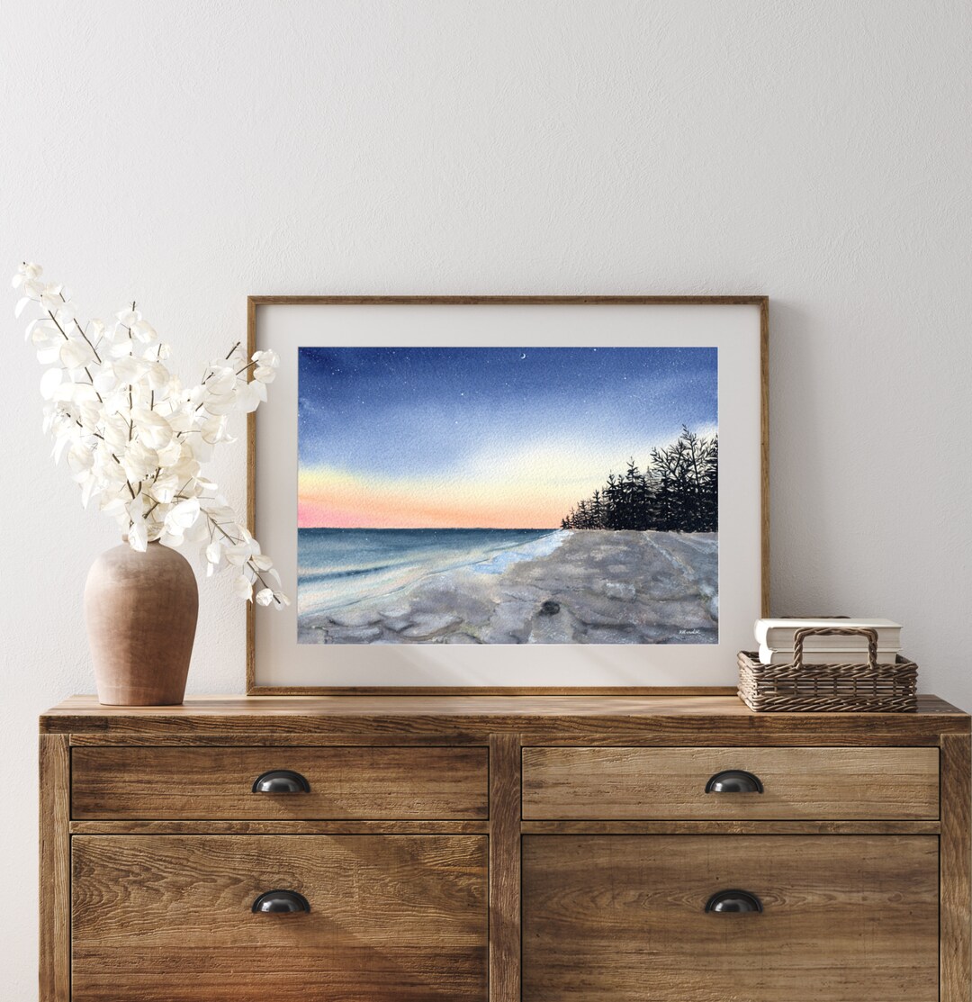 Lake Hurons Twilight 8x10 Various Sizes Wall Art Gifts Sunset Travel
