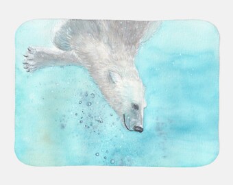 Into the Blue - Baby Blanket - Sherpa Blanket - Comfy Blanket - Baby Gifts - Baby Shower - Cuddle - Polar Bear -Arctic Animal -Made to Order