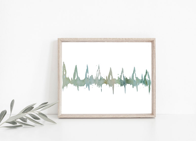 Heartbeat Baby Sonogram Art CUSTOM ART Gifts for Her Pregnancy Art Baby Shower Gifts Echocardiogram Keepsake Made to order Greens/Taupes