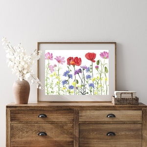 Wild Flowers - Prints - 8&quot;x10&quot; - Various Sizes - Wall Art - Summertime - Gifts for Her - Flower Fields - Nature - Cosmos - Poppies - Home