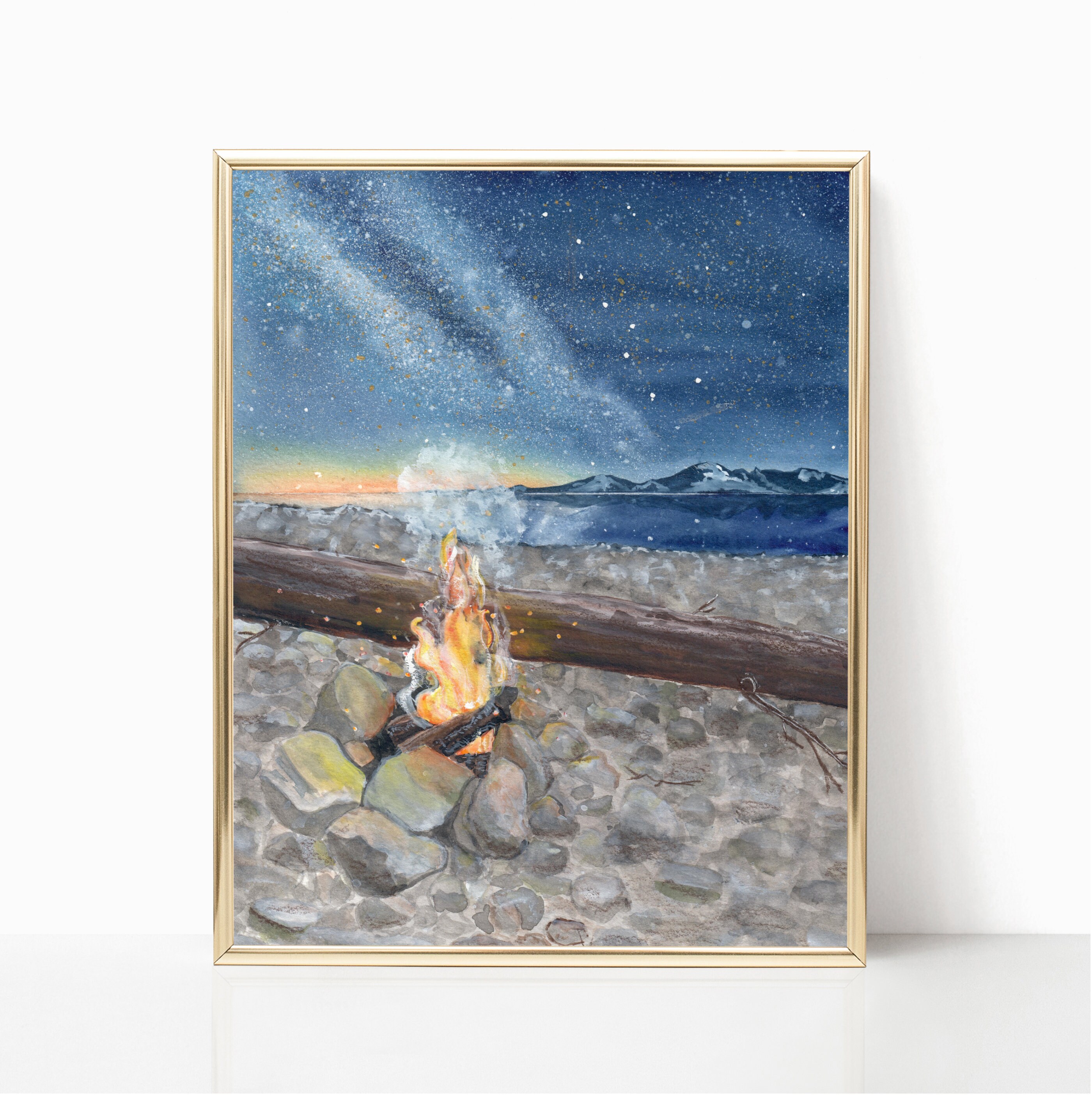 Beach Fire Various Sizes Wall Art Gifts Wanderlust Etsy Canada