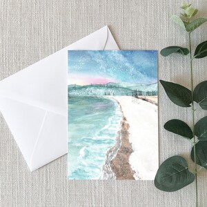 Gaspesie Winter Twilight Card - Biglietto d'auguri - 4"x6" - Biglietto individuale - Regali - Snowy Beach - Thinking of You - Inverno - Motivazionale