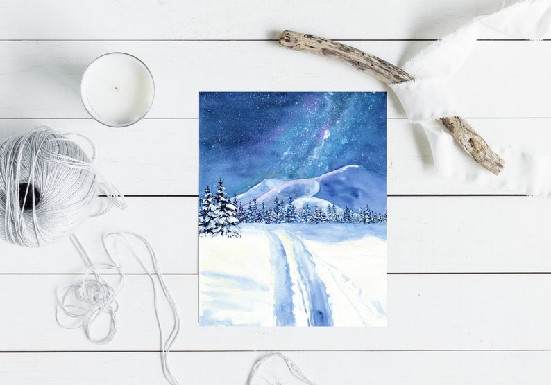 Mountain Lullaby 8x10 Various Sizes Wall Art Gifts Wanderlust Travel Winter Art West Coast Home Decor Mountain Art image 2