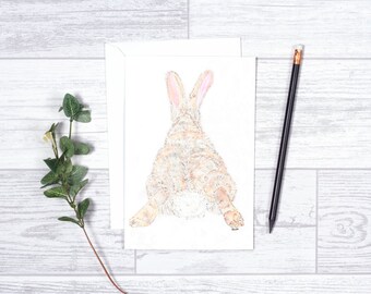 Bunny Rabbit - Tarjetas de Notas - 4"x6" - Individual - Tarjeta de Felicitación - Regalos para él - Arte de la Naturaleza - Para Niños - Tarjetas de Animales - Amantes del Conejo