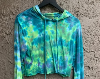 Jungle Tie Dye Sudadera con capucha recortada