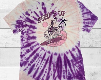 Camiseta Surfs Up Skeleton Tie Dye (Talla L)