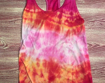 Sunset Stripe Tie Dye Camiseta sin mangas