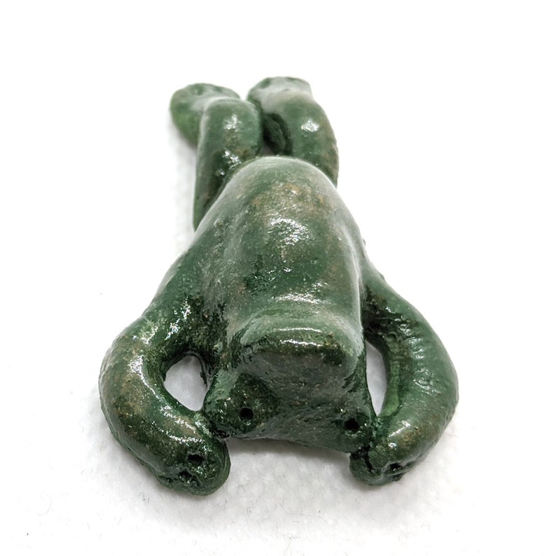 Ceramic Green froggie as relax charm gift Magical Mushroom park