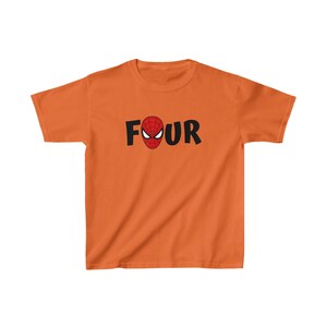 Four Year Old / 4th Birthday Spider-Man Themed Youth T-shirt image 6