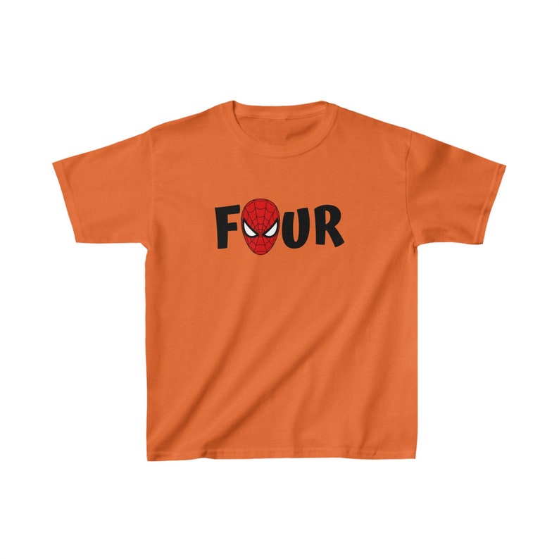 Four Year Old / 4th Birthday Spider-Man Themed Youth T-shirt image 6