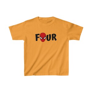 Four Year Old / 4th Birthday Spider-Man Themed Youth T-shirt image 8