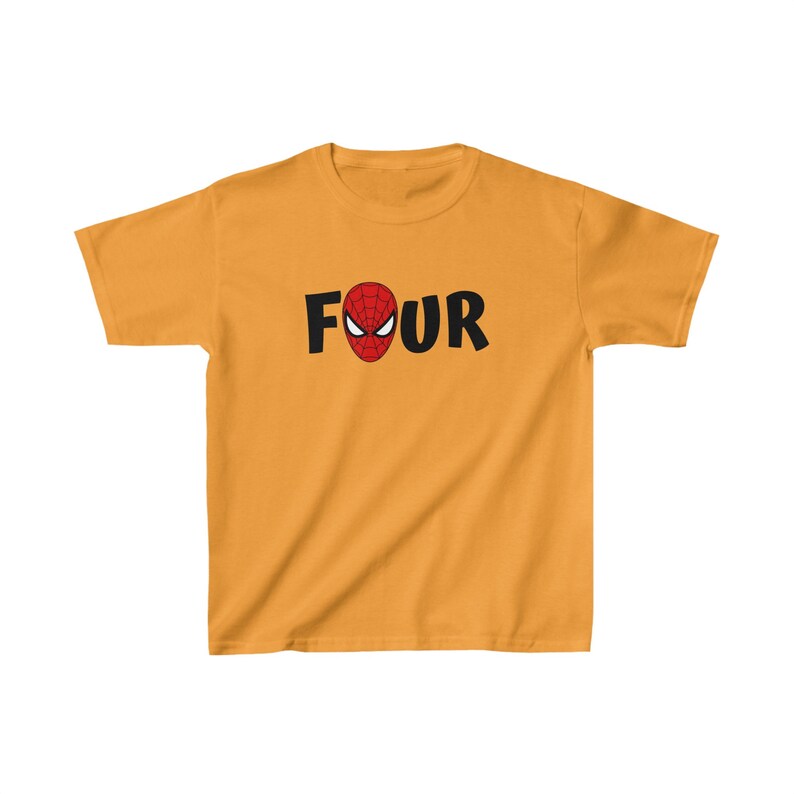 Four Year Old / 4th Birthday Spider-Man Themed Youth T-shirt image 8