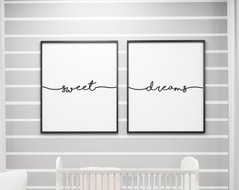 Sweet Dreams, kinderen kunst, kunst aan de muur kinderkamer, Baby kamer decoratie, Kid kamer Poster, Play kamer kunst aan de muur, Instant Download JPG