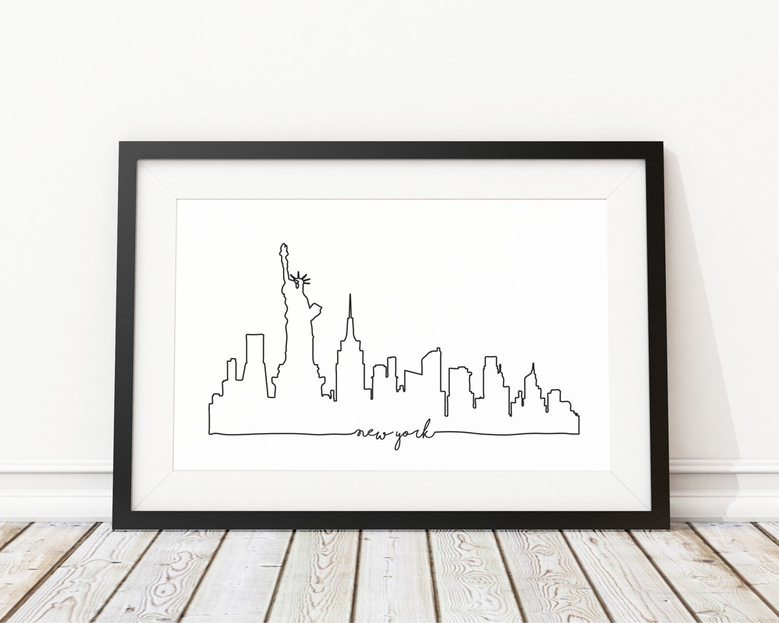 NYC Skyline Print New York City Skyline Outline Poster City - Etsy