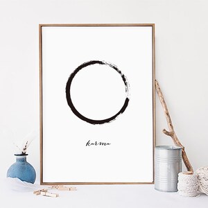 Zen Circle Enso Ring Karma Circle Print Karma Poster Karm Etsy