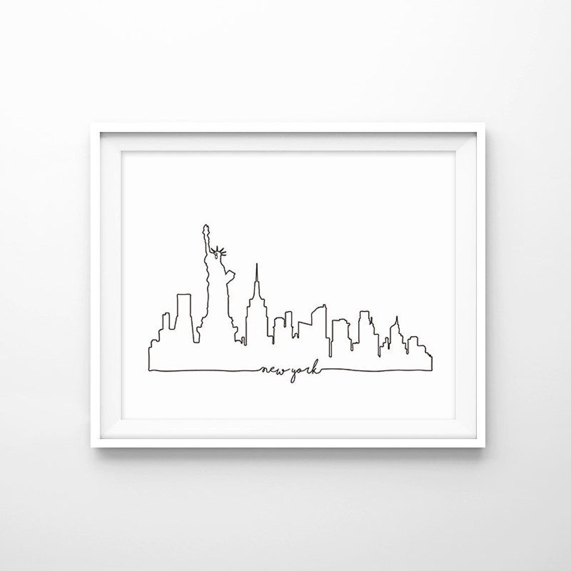 NYC Skyline Print New York City Skyline Outline Poster City - Etsy