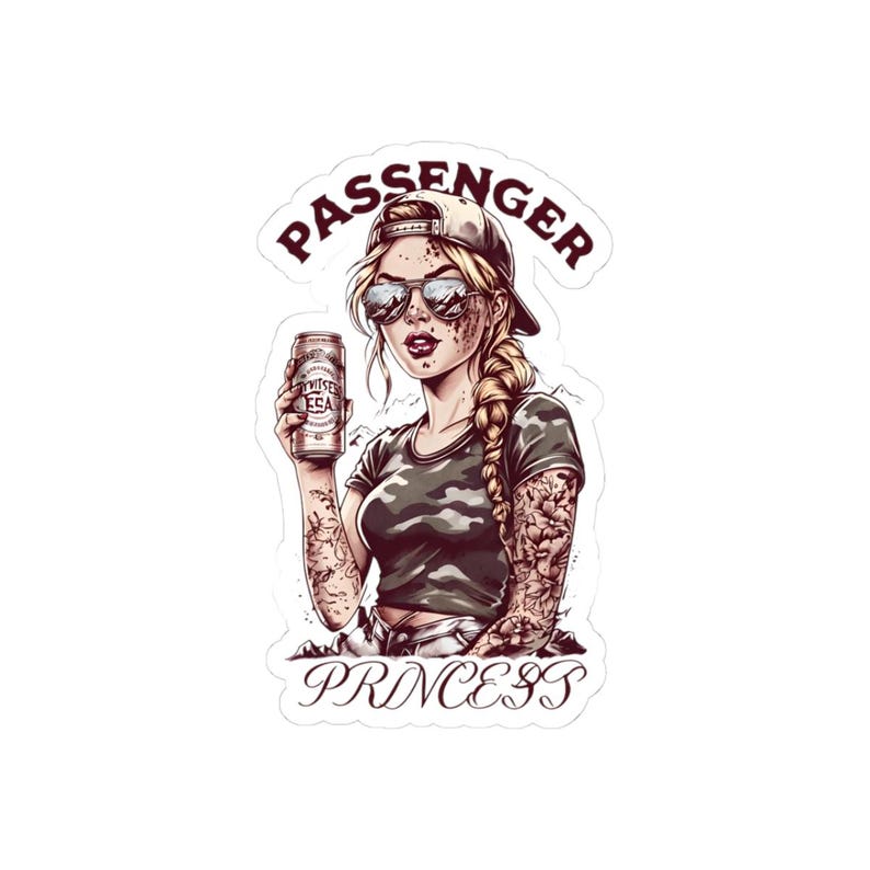Off-Road Passenger Princess Kiss-Cut Stickers, RZR Can-am SXS UTV Mudding Outdoor Decals, Adventure Vinyl Decal Pack, Outdoor Enthusiast image 1