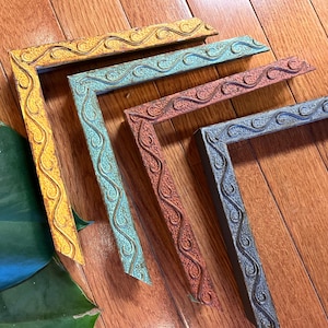 Colorful wavy pattern picture frames 5x7 8x10 8.5x11 and more With Glass and Backing