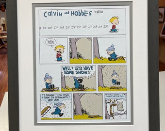Framed Calvin and Hobbes No Snow Comic Bill Watterson