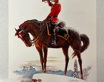 Vintage Arnold Friberg Print Canadian Mountie Bugle