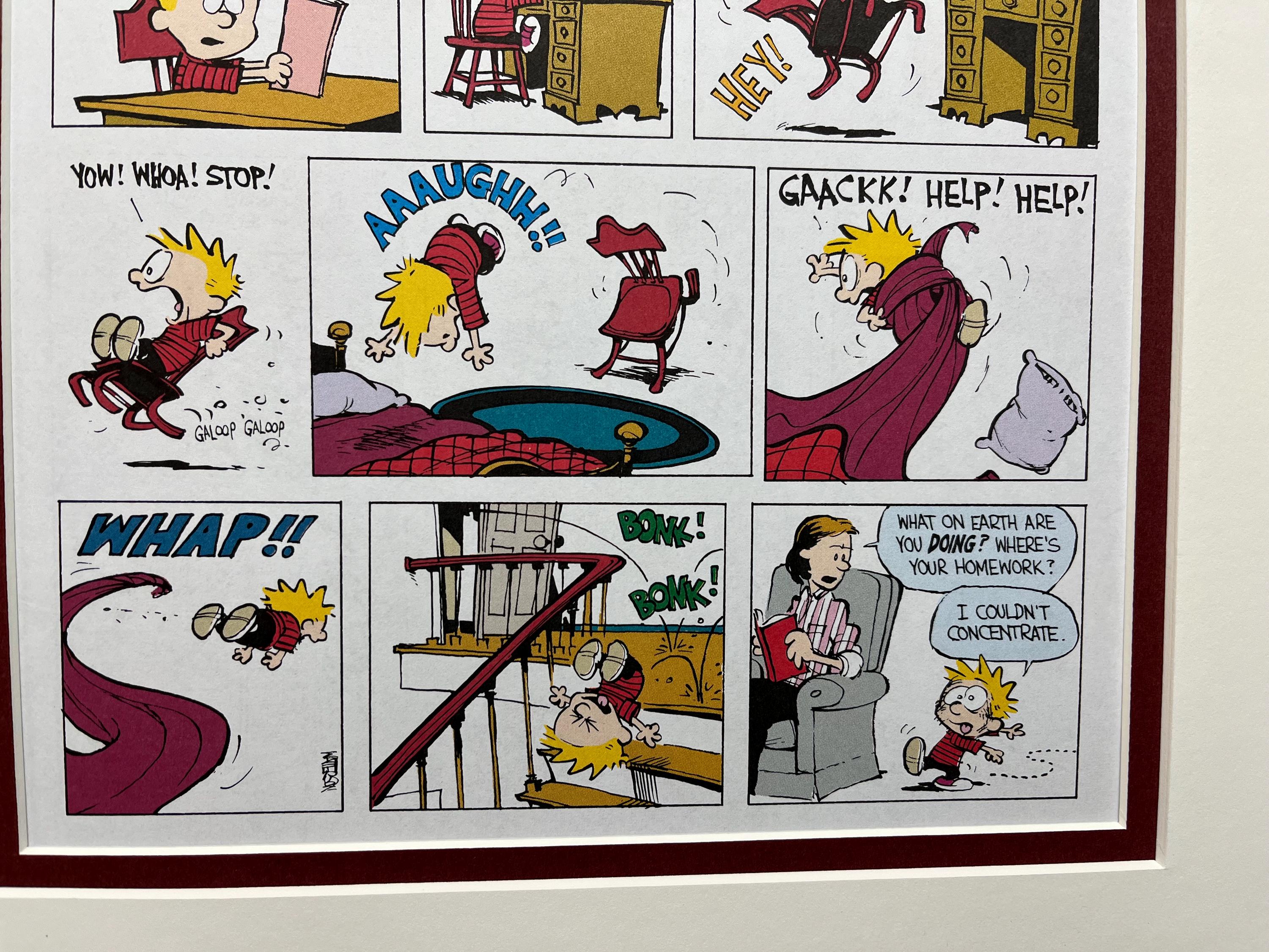 Framed Calvin and Hobbes Homework Comic Bill Watterson - Etsy