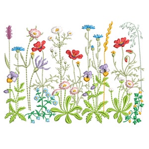 Dänische Wiesenblume Kraut Maschinenstickerei, Daisy Ostern Floral Botanischer Garten Muster Instant Download ZIP - 18 Designs JEDER GRÖSSE