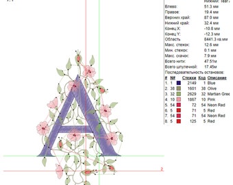A-Z Full Alphabet ABC Flower Letter Monogram Floral Font