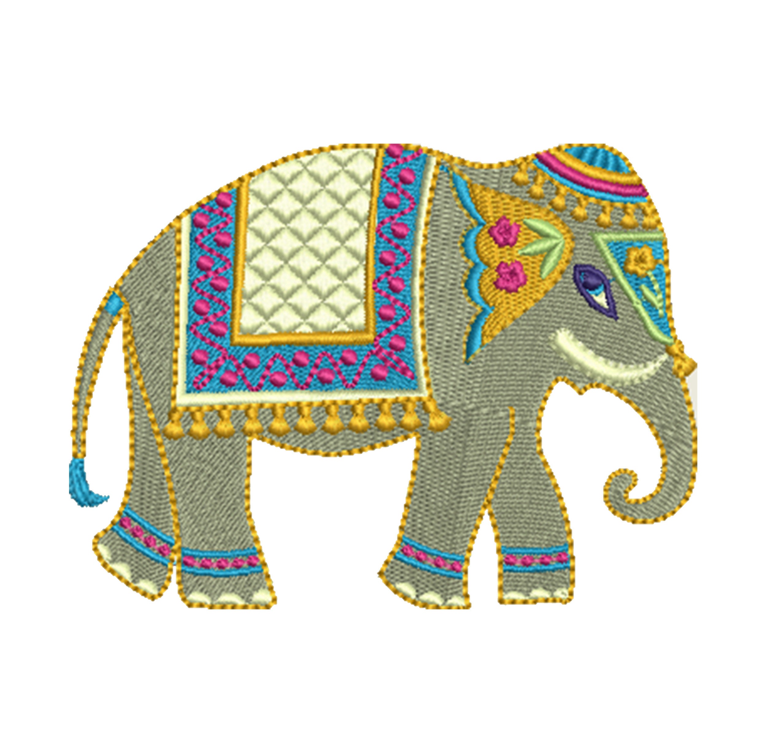 Elephant From Bohemian Jungle Machine Embroidery Design Animal