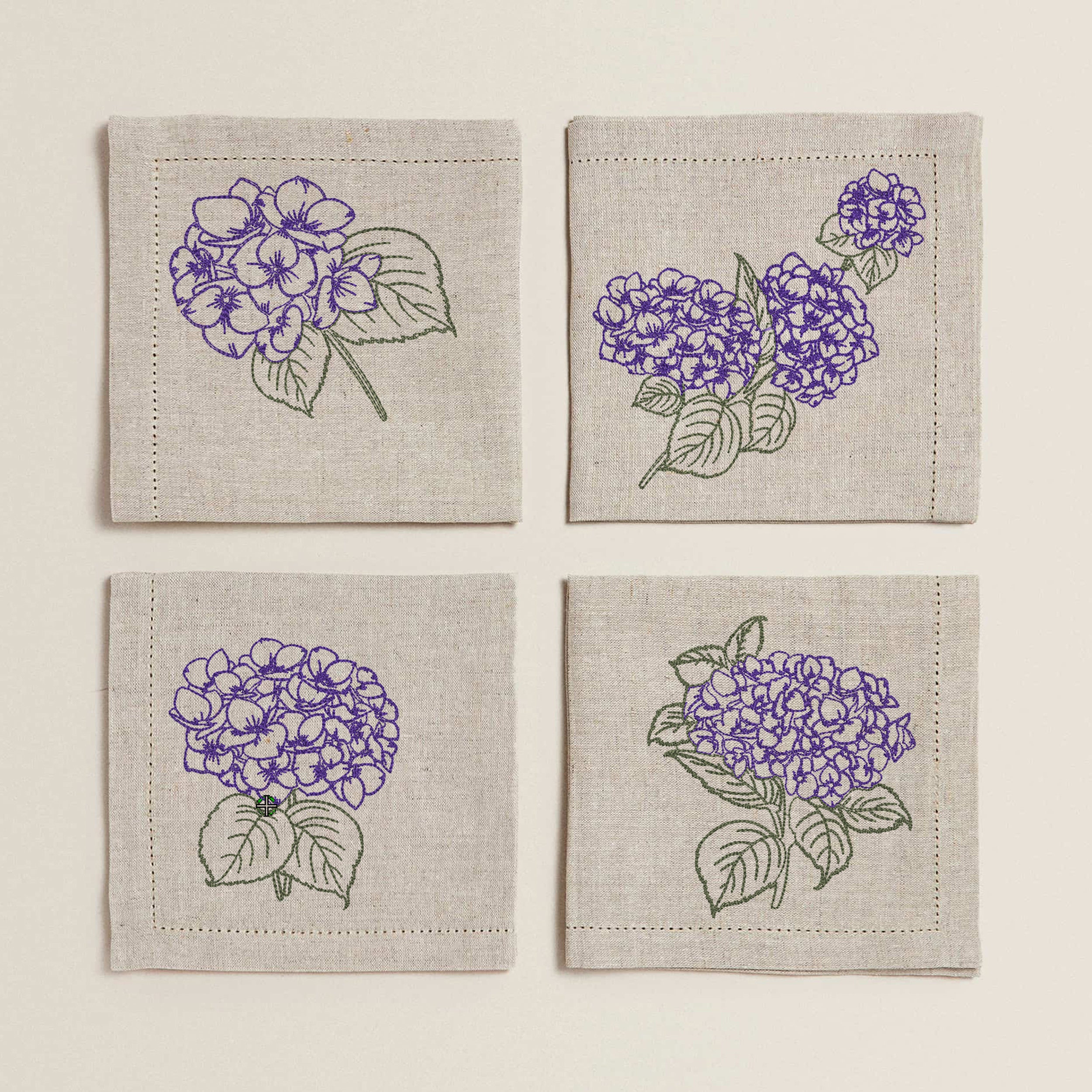 Hydrangea Flowers Machine Embroidery Mask Flower Floral