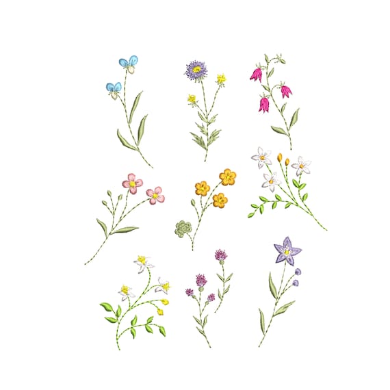 Meadow Flower Herb Machine Embroidery Mask Daisy Easter Floral
