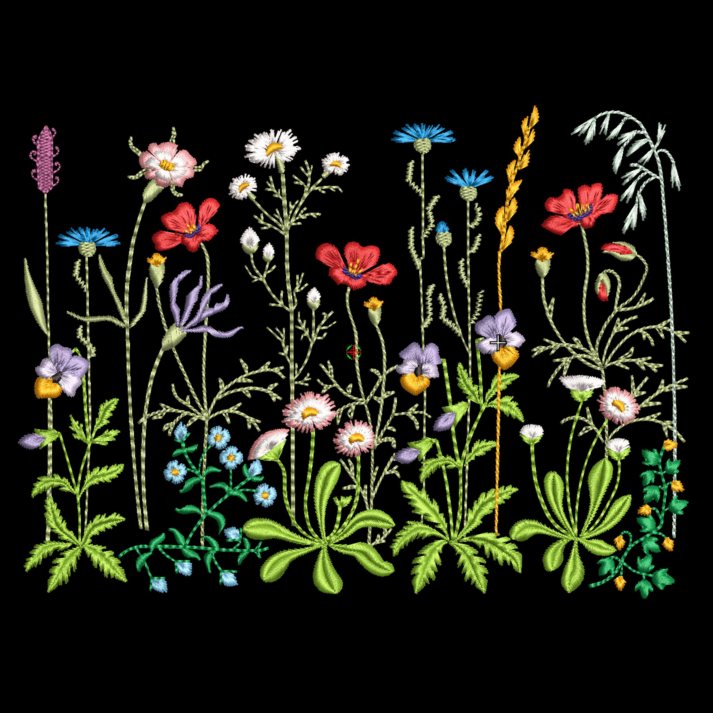 Danish Meadow Flower Herb Machine Embroidery Design Pattern