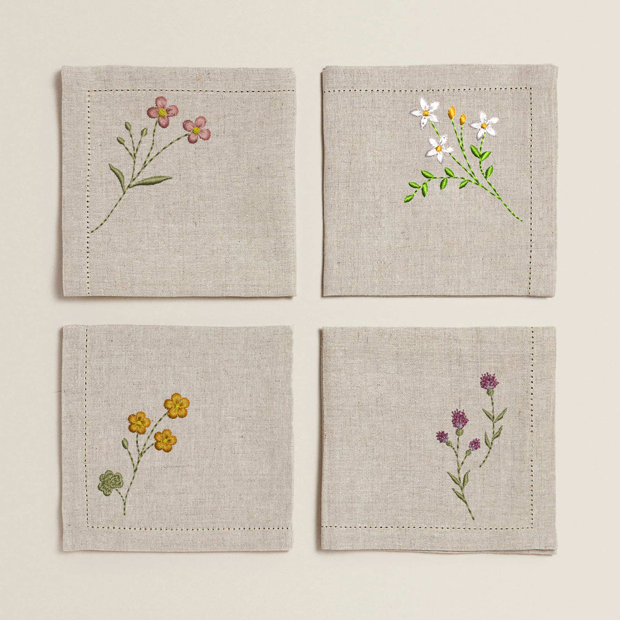 Meadow Flower Herb Machine Embroidery Mask Daisy Easter Floral
