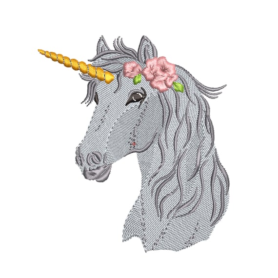 Unicorn Horse Machine Embroidery Design Bohemian Summer Flower