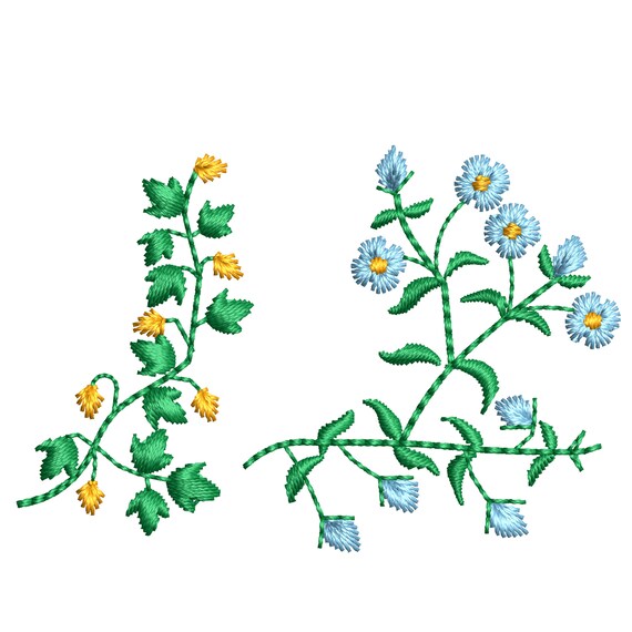 Danish Meadow Flower Herb Machine Embroidery Design Pattern