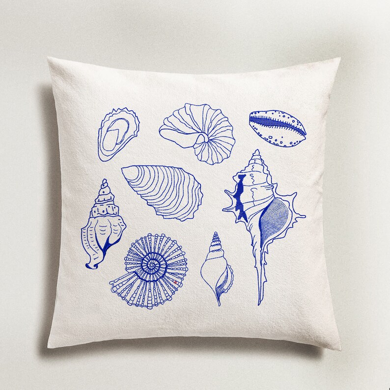 8 Chinoiserie Shells Machine Embroidery Design: Nautical Set (instant ...
