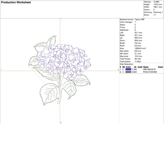 Hydrangea Flowers Machine Embroidery Mask Flower Floral