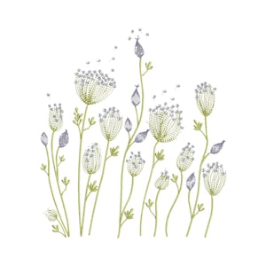 Wiesenblume Kräuter Gesichtsmaske Maschinenstickerei Daisy Ostern Floral Botanischer Garten Muster Instant Download ZIP - 9 Designs JEDE GRÖßE
