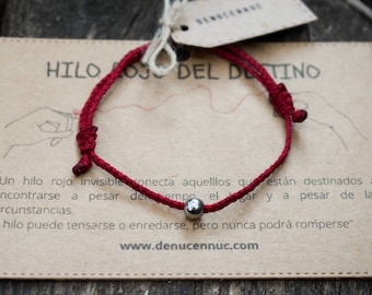 Pulsera Hilo Rojo del destino |Pulsera parejas |Pulsera roja |Pulsera macramé | Pulsera Hilo |Pulsera impermeable | Pulsera suerte