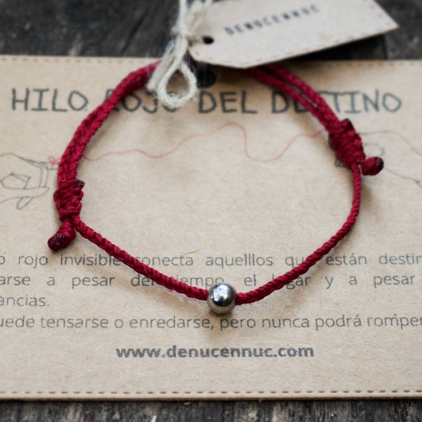 Pulsera Hilo Rojo del destino |Pulsera parejas |Pulsera roja |Pulsera macramé | Pulsera Hilo |Pulsera impermeable | Pulsera suerte